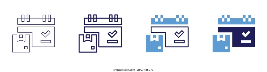 Multimodal delivery​ icon in 4 different styles. Thin Line, Line, Bold Line, Duotone. Duotone style. Editable stroke.