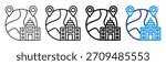 Multinational Corporation Icon Different Outline Collection Set