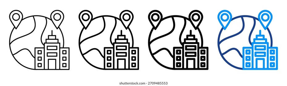 Conjunto de Coleções de Diferentes Estruturas de Tópicos de Ícones da Multinacional