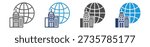multinational corporations icon set multiple style