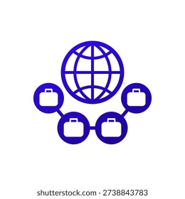 multinational enterprise icon on white, international business vector
