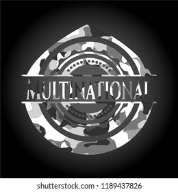 Multinational grey camouflage emblem