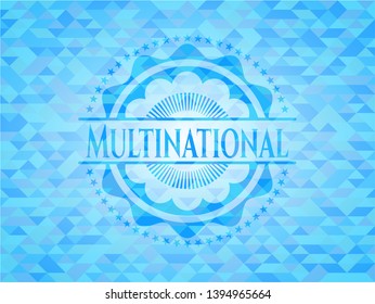 Multinational light blue mosaic emblem