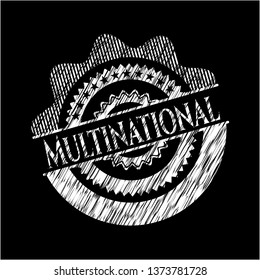 Multinational on chalkboard