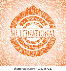 Multinational orange mosaic emblem