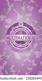 Multinational pink on camouflage texture. Vector Illustration. Detailed. 