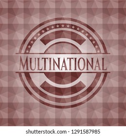 Multinational red seamless polygonal badge.