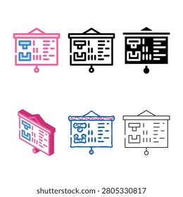 multipack presentation of courses color icon vector. presentation of courses sign. isolated symbol illustration