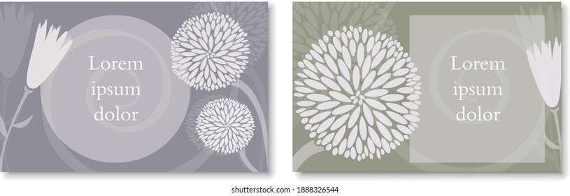 plantilla de diseño floral y botánico de varias páginas con espacio de copia para ilustración de vector de texto.