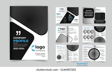 Multipage Brochure Template Company Profile or Business Brochure Design Vector Template
