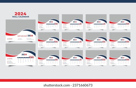 Multipage desk calendar 2024, Multipage creative business desk calendar 2024, Desk calendar design 2024
