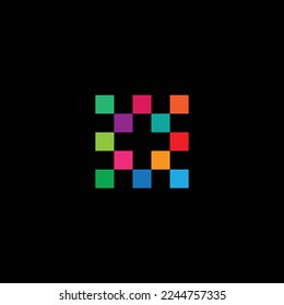 Multi-part colored plus symbol. Vector