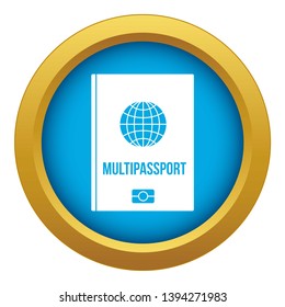 Multipassport icon blue vector isolated on white background for any design