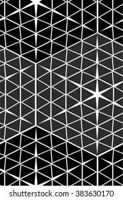 Multipattern mosaic, triangle seamless vector background.