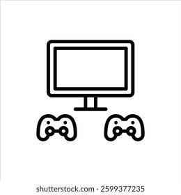 Multiplayer Game outline icon. gaming line illustration.
