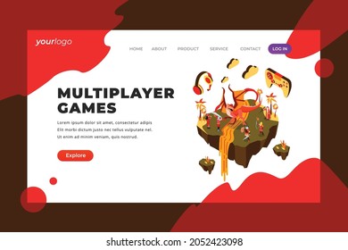Multiplayer Games - Vector Landing Page