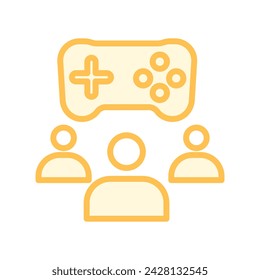 Multiplayer icon, gaming, game, online, friends duotone line icon, editable vector icon, pixel perfect, illustrator ai file