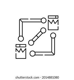 Multiplayer Online-Schlachtarena-Spiel с farbige Linie Symbol. Computerspiele Genres. Piktogramm für Webseiten, mobile App, Promo. UI UX GUI Design Element. Bearbeitbarer Strich.