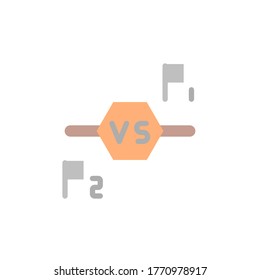 Multiplayer, P1, P2 Symbol. Einfache, farbige Vektorelemente von Videospielsymbolen für i und ux, Website oder mobile Anwendungen
