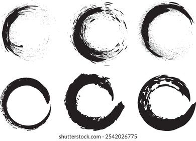 Coleção de traçado de pincel abstrato múltiplo	