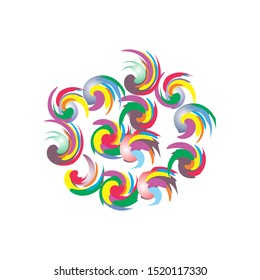 multiple Abstract Paint Watercolor brushstroke Colorful Vector