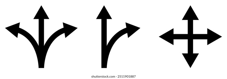 Multiple arrow direction icon. Vector illustration, EPS10