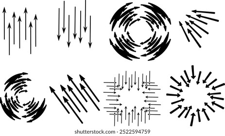 multiple arrow set icon . flat design arrows. 