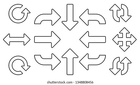 Multiple arrows for all direction needs. Line arrow design.