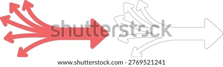 Multiple arrows merging into one direction merge join