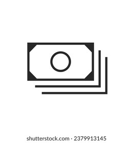 Multiple banknotes, money. Simple vector icon.