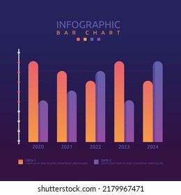 Multiple Bar Graph Chart Statistic Data Infographic Template