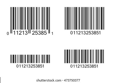 Multiple barcode illustrations isolated on a white background.