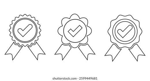 Multiple Batch Winning award, prize, medal or badge flat icon for apps and websites white background. Approved or certified medal icon. Batch symbol. EPS 10