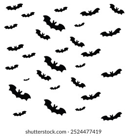 MULTIPLE BATS FLYING SILHOUTTE VECTOR