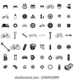 Múltiples piezas de bicicleta icono de diseño. Todas las piezas del icono de la bicicleta