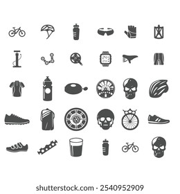 Múltiples piezas de bicicleta icono de diseño. Todas las piezas del icono de la bicicleta