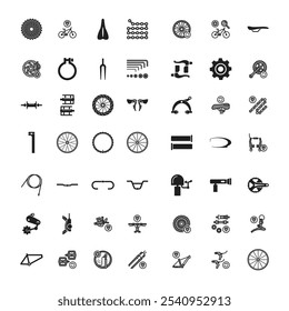 Múltiples piezas de bicicleta icono de diseño. Todas las piezas del icono de la bicicleta