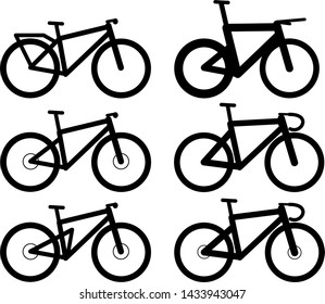 Multiple Bicycles Vector - consisting of six bicycle types