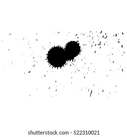 Multiple black ink drops and splashes, vector illustration clip art