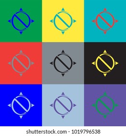 Multiple brand color schemes stylized north compass logo icon.