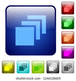 Multiple canvases icons in rounded square color glossy button set