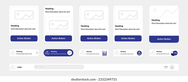 Múltiples tarjetas de diseño Componentes y elementos de la interfaz de usuario