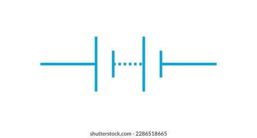 Símbolo de batería de varias celdas en la electricidad. Ilustración vectorial aislada en fondo blanco.