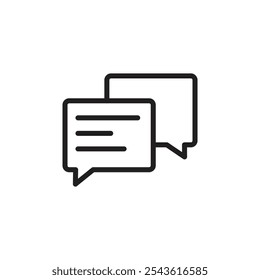Multiple chats icon Flat line illustration