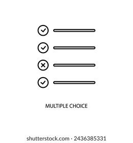 multiple choice concept line icon. Simple element illustration. multiple choice concept outline symbol design.