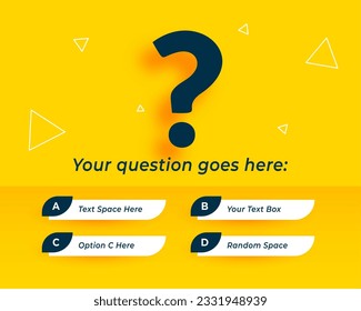 multiple choice quiz game template for competition event show vector