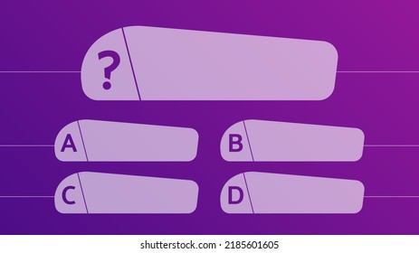 Multiple choice quiz template. Question and answers template form on gradient background. Vector illustration