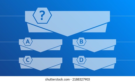 Multiple choice quiz template. Question and answers template form on gradient background. Vector illustration