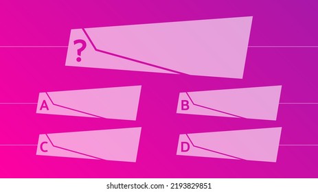 Multiple choice quiz template. Question and answers template form on gradient background. Vector illustration