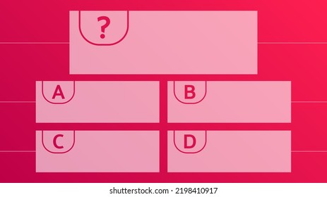 Multiple Choice Quiz Template. Question And Answers Template Form On Gradient Background. Vector Illustration